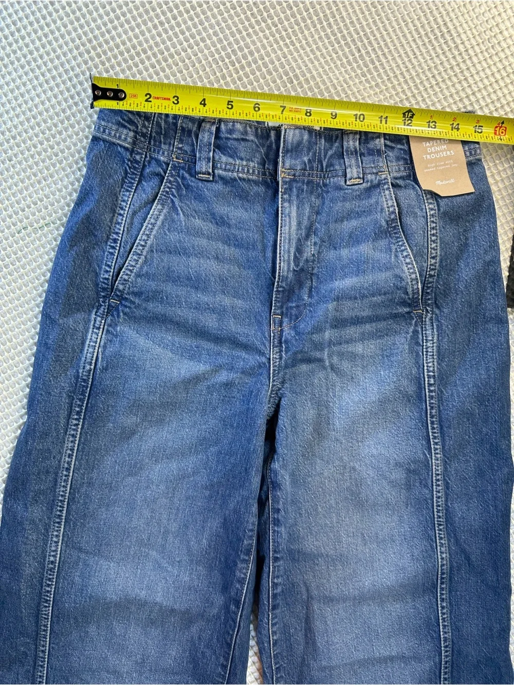 Madewell Tapered Denim Trousers Jeans Size 28 NEW NWT